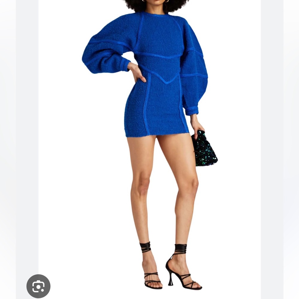 NWT ROTATE cobalt blue Darleena mini dress in blue tattoo, size EU 34/US 2